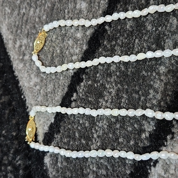 GENUINE FRESH WATER PEARLS NECKLACE SET - Picture 3 of 11